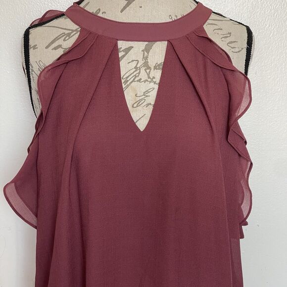 Rue21 Blouse Sz Large Cold Shoulder  Bohemian Boho Y2k Festival Gypsy Hipster - Picture 6 of 16